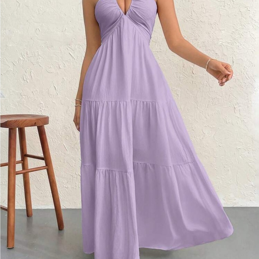 Elegant Lavender Maxi Dress